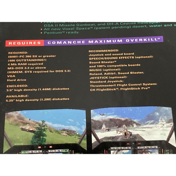 Comanche: Over the Edge IBM floppy disk Maximum Overkill 40 add-on missions - Picture 10 of 16